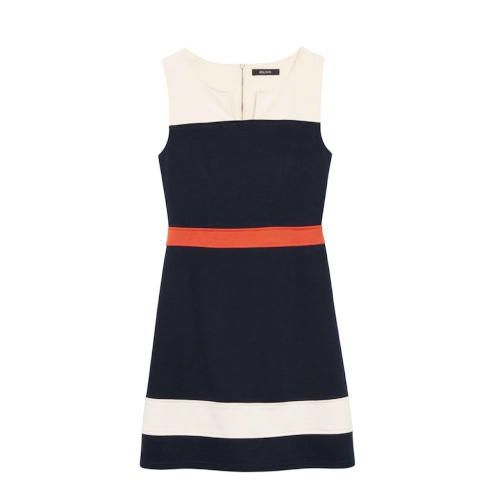 41 Hawthorn Navy, Cream & Red Sheath Dress